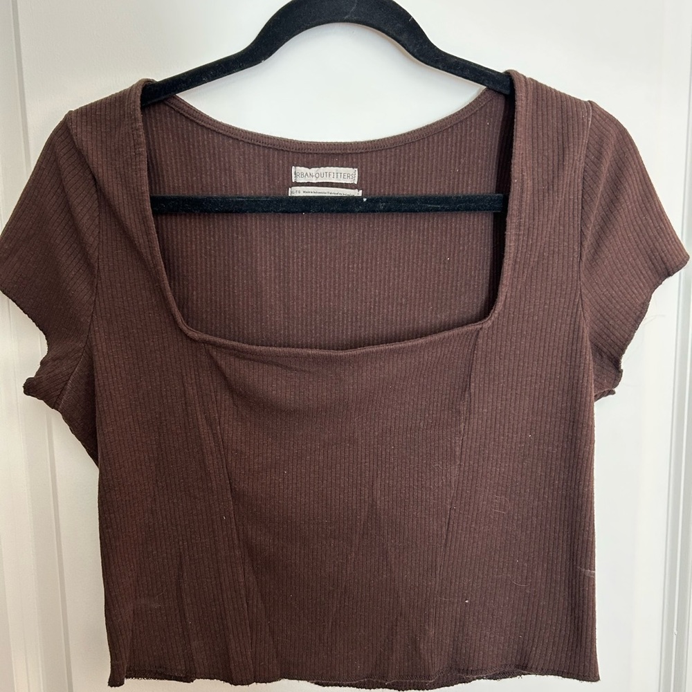 Urban Outfitters Brown Square Neck Crop Top